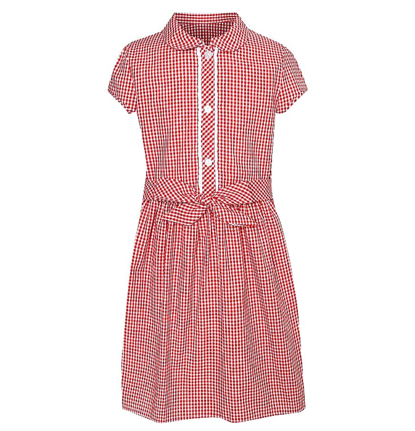 Girls red school summer dress outlet